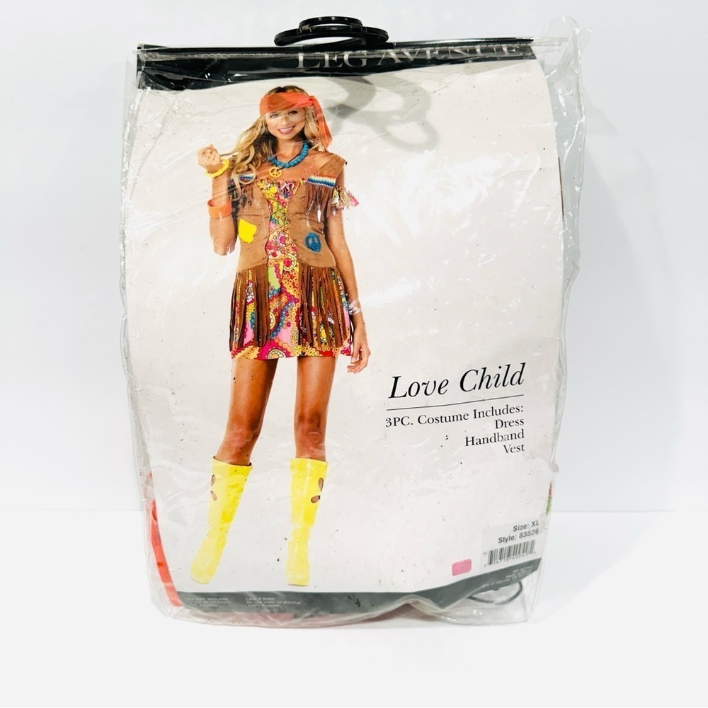 Leg Avenue Love Child (Hippie) 5pc Women's Halloween Cosplay Costume - Picture 2 of 12
